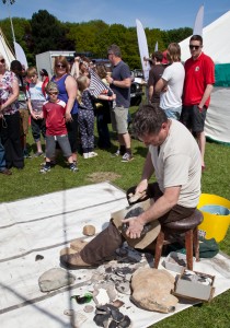 Knapping in the glorious sunshine