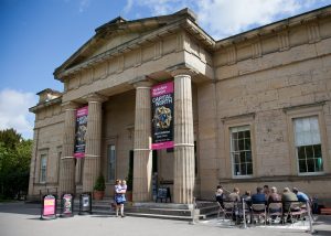 Knapping outside the museum