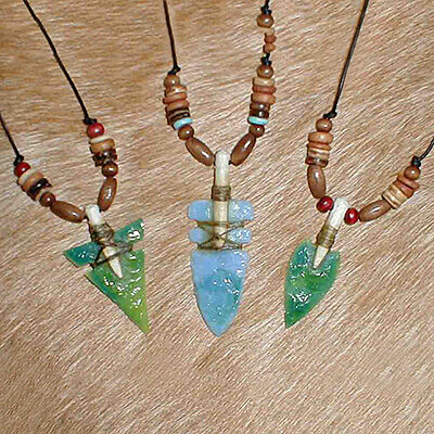 Stained glass arrowhead in shaft necklace