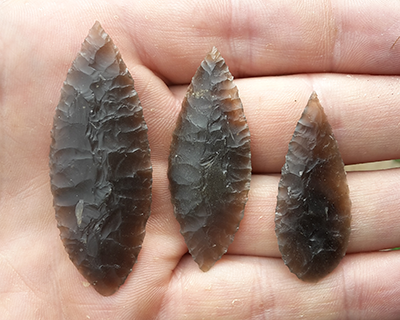 Neolithic leaf shaped flint arrowhead